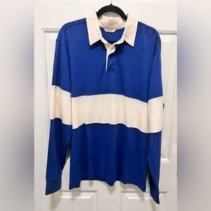 AYR Blue and White Polo Shirt Size XL